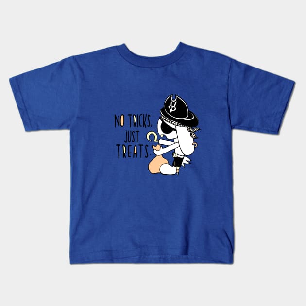 Tricks vs Treats Halloween Lop Pirate Kids T-Shirt by badlydrawnbabe